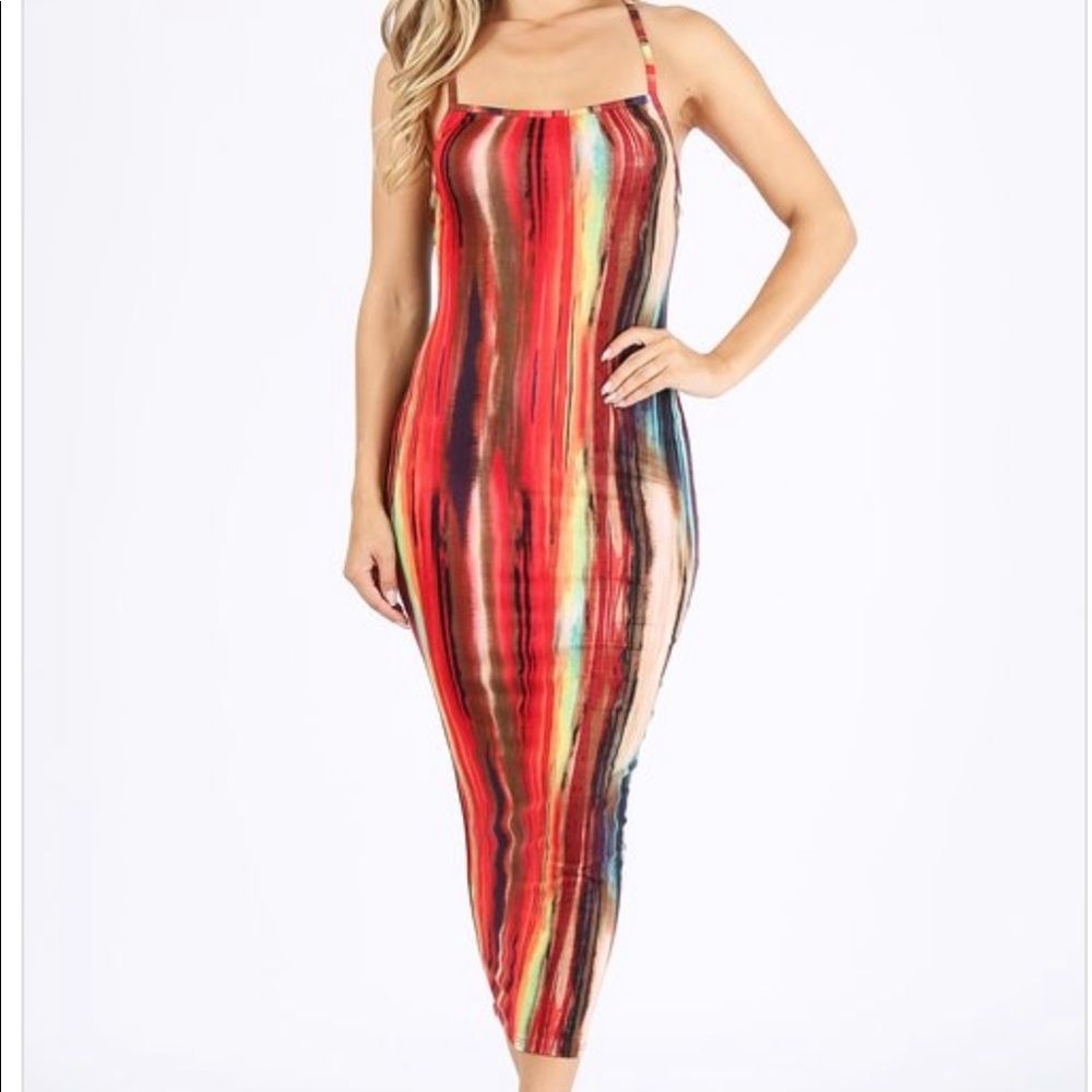 Stripe midi dress